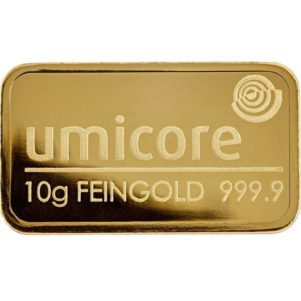 10 gram. guldbarre fra Umicore - Køb guldbarrer og guldmønter hos Vitus Guld - Danmarks Førende guldhandler