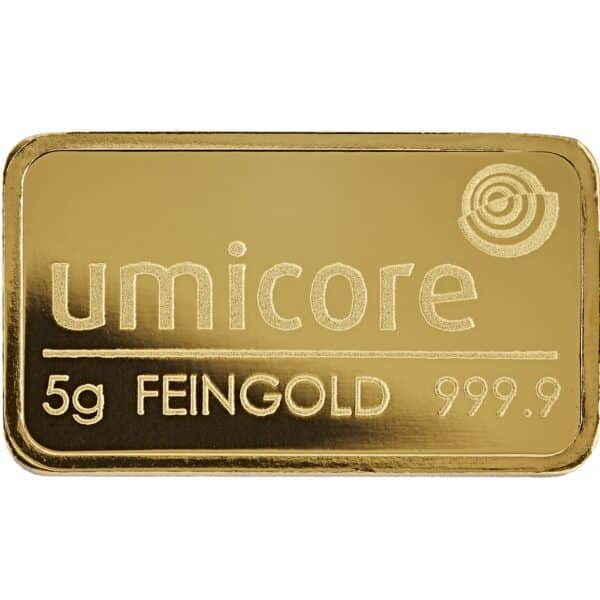 5 gr guldbarre fra Umicore - Køb guld i dag og få de bedste guldpriser i Danmark