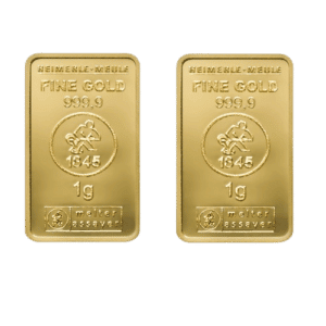 2x1 gr. Guldbarre 999,9 ‰, Heimerle Meule Tyskland. Køb Guld hos Danmarks Førende Guldhandler