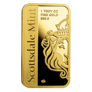 1 oz. - 31,1 gr Guldbarre med Ærke englen Michael - Køb guld og sølv hos Vitus Guld - bedste guldpris