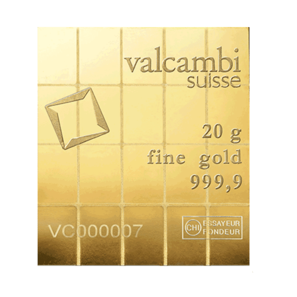 20 gr. Combi Guldbarre - 20 x 1 gr guldbarre Valcambi - Køb guld fra Vitus Guld - Danmarks Førende guldforhandler.