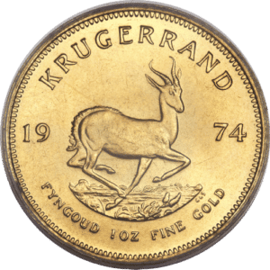 Tidlige årgange år 1974krugerrand 1 oz 31,1 gr guldmøner - køb guld hos Vitus Guld