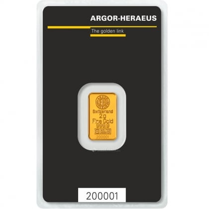 2 gr guldbarre fra Argor Heraeus - Køb guldbarrer hos Vitus Guld til bedste guldpriser