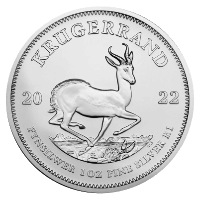1 oz - 31,1 gr krugerrand sølvmønt år 2022 - køb sølvmønter og sølvbarre hos Vitus Guld - Bedste Sølvpriser