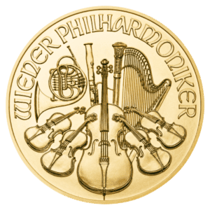 Østrigsk Wiener Philharmoniker 1 oz 999,9 ‰, 31,1 gr. 24 karat - År 2022. Køb flotte investeringsprodukter hos Vitus Guld. Guldmønter, guldbarre, nye årgange fra 2022.