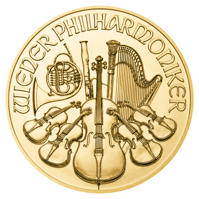 Østrigsk Wiener Philharmoniker 1 oz 999,9 ‰, 31,1 gr. 24 karat - År 2022. Køb flotte investeringsprodukter hos Vitus Guld. Guldmønter, guldbarre, nye årgange fra 2022.