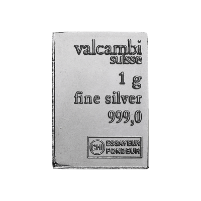 100 x 1 gr combi sølvbarre fra Valcambi - køb sølvbarre og sølvmønter hos Vitus Guld til bedste sølvpris.