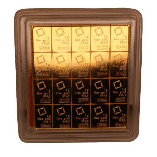 20 gr. Combi Guldbarre - 20 x 1 gr guldbarre Valcambi - Køb guld fra Vitus Guld - Danmarks Førende guldforhandler