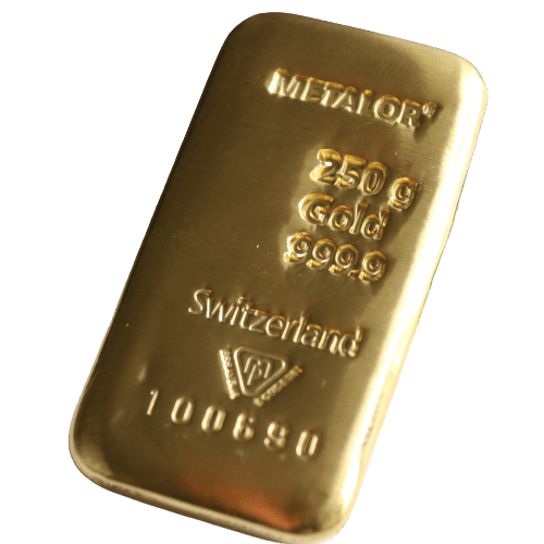 250 gr. guldbarre metalor - Køb guldbarre og guld til bedste guldpriser