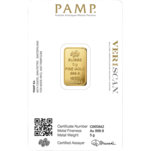 5 gr. Guldbarre fra PAMP Schweiz - køb guldbarre og guldmønter hos Vitus Guld - Danmarks bedste guldpris