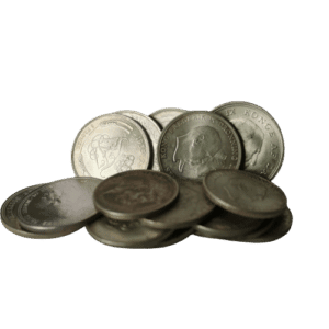 Blandet lot Danske Sølvmønter med 80 % rent sølv Køb dine sølvmønter hos Vitus Guld