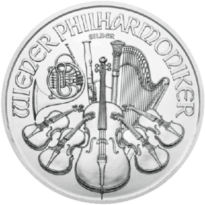 Østrigsk Philharmoniker - 1 oz finsølv - 31,1 gr- Køb guld og sølv hos Vitus Guld - Danmarks bedste sølvpris
