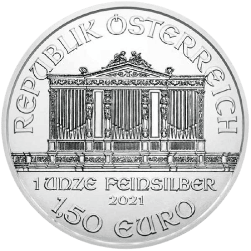 Østrigsk Philharmoniker - 1 oz finsølv - 31,1 gr- Køb guld og sølv hos Vitus Guld - Danmarks bedste sølvpris