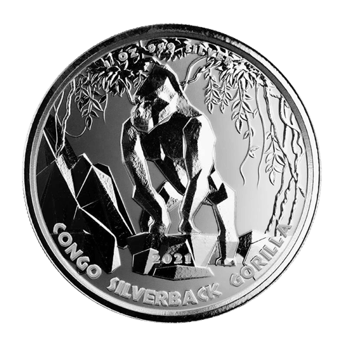 1 oz Congo Silverback Scottsdale Mint sølvmønt 2021. Køb sølv til Danmarks bedst sølvpris.