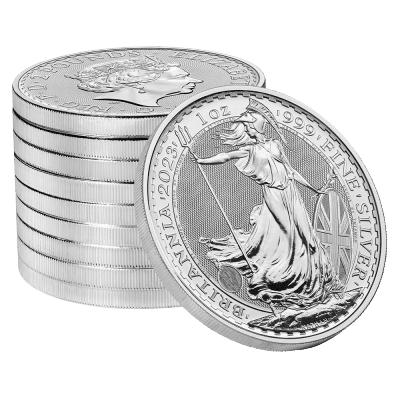 Britannia 2023 - 1 oz 999 ‰, 31,1 gr. Finsølv. køb investerings sølvmønter til dit portefølje og møntsamling. Vitus Guld webshop er e-mærket her får du en tryg og sikker handel