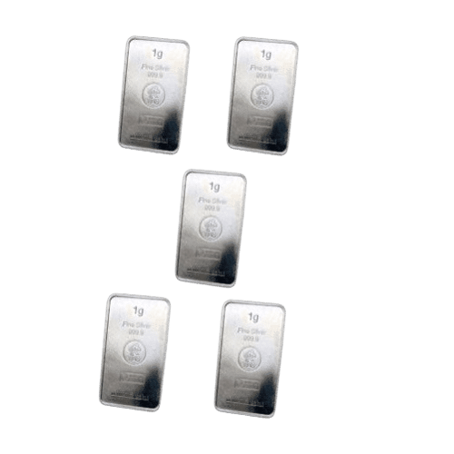 5 x 1 gr. Sølvbarre fra Heimerle+Meule 999,9 ‰. køb sølv til bedste sølvpriser hos Vitus Guld - Danmarks førende sølvhandler
