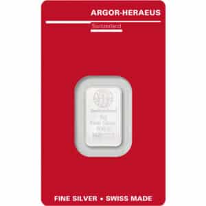 5 gram sølvbar argor heraeus forside