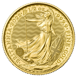 Britannia Guldmønt 1/2 oz 999,9 ‰, 15,55 gr. 24 karat År 2022 - køb guldbarrer og guldmønter til bedste guldpriser i Danmark. Køb guld online i dag
