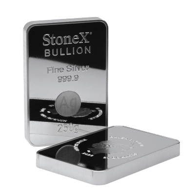 250 gram STONEX sølvbarre - Køb sølv online Vitus Guld - bedste sølvpriser i landet