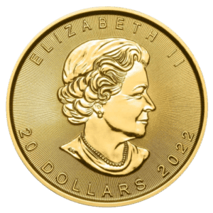 Canadian Maple Leaf Guldmønt 1/2 oz 24 karat År 2022. køb guldbarrer og guldmønter til bedste guldpriser i Danmark. Køb guld online i dag