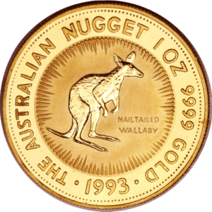 Australsk Kangaroo 1 Oz guldmønt 1993 - køb guldbarrer og guldmønter til bedste guldpriser i Danmark. Køb guld online i dag
