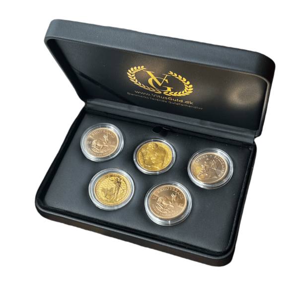 Guldmønt æske - opbevaring af guldmønter - køb guldmønter hos Vitus Guld til bedste guldpris.
