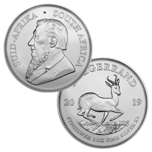 Sydafrikansk Krugerrand sølvmønt fra år 2019 - køb sølvmønter hos Vitus Guld til Danmarks bedste sølvpris