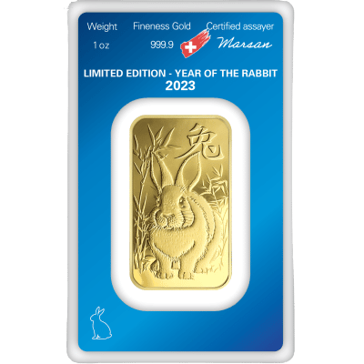 1 oz guldbarre fra Argor Heraeus - Year of the Rabbit - guldbarre 31,1 gr. Køb guldbarre til bedste guldpris i Danmark