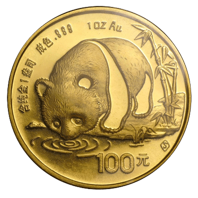 1 oz Kinesisk panda 1987 - køb guldmønter fra Vitus Guld til Danmarks bedste guldpris