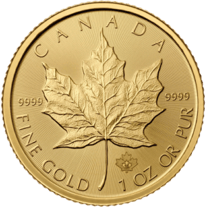 Canadian Maple Leaf 1 oz 999,9 ‰, 31,1 gr. i alt 155,5 gr. 24 karat - Tidlige Årgange. Køb guldmønter hos Vitus Guld. Guldmønter til investering i fysisk guld