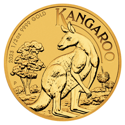 halv ounce Australian kangaroo år 2023 - køb guldmønter hos Vitus Guld til bedste guldpris