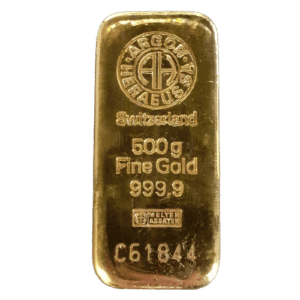 500 gr. Støbt Guldbarre 999,9 ‰, Argor-Heraeus Schweiz. Køb guld til dit investeringsportefølje. Vitus Guld webshop er e-mærket. Sikker og professionel handel med ædelmetaller.