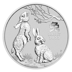 1 kg sølvmønt - Lunar Rabbit 2023 - køb sølvmønter hos Vitus Guld til bedste sølvpris