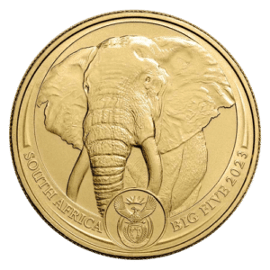 sydafrikansk big five elephant guld mønt 2023 - køb guldmønter til bedste guldpris online i vores webshop