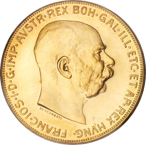100 corona Franz joseph 1 - køb guldmønter online i dag, til bedste guldpriser i Danmark