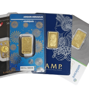 5 gram guldbarrer fra forskellige producenter - køb guld online til bedste guldpris