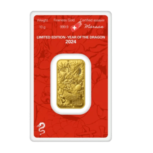 10 gr Guldbarre Year of the dragon år 2024 - køb guldbarrer til bedste guldpriser