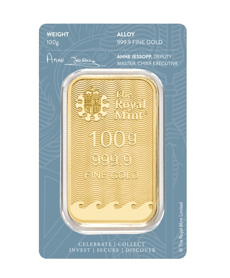 100 gram Britannia Guldbarre - køb guldbarre til bedste guldpriser online