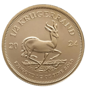 Sydafrikansk krugerrand guldmønt halv ounce år 2024 - køb guldmønter til bedste guldpris online