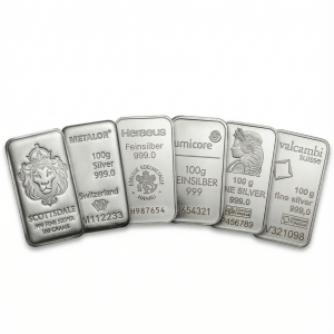 100 gr. Sølvbarre 999 ‰, Forskellige Mærker