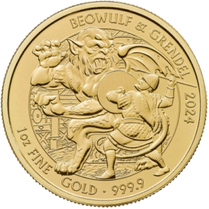 100£ Beowulf & Grendel Guldmønt, 1 oz 31,1 gr., 24 karat 999,9 ‰ - År 2024