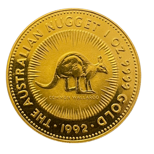 Cirkuleret Australian Nugget guldmønt 1992. Køb cirkulerede guldmønter online hos Vitus Guld i dag.