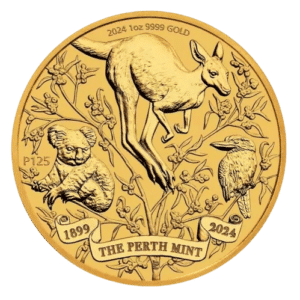 The Perth Mint Australia Anniversary guldmønt 2024. Køb online hos Vitus Guld i dag og lås guldprisen.