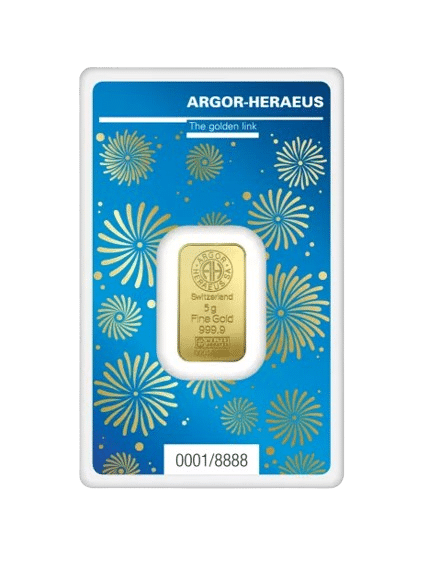 5 gr. guldbarre fra Argor-Heraeus. Limited Edition. Årgang 2023. Køb guldbarre online hos Vitus Guld i dag til markedets bedste priser.