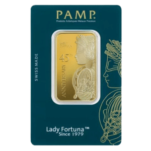 1 oz Guldbarre 45th Anniversary 31,1 gr. 999,9 ‰, P.A.M.P Schweiz - Køb dine guldbarre hos Vitus Guld