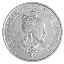 Sølvmønt Dronningens 60-års fødselsdag 2000, 31,1 gr., Finsølv, 999‰. Supplement til din samling og diversitet til din opsparing.
