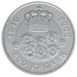 Sølvmønt Dronningens 60-års fødselsdag 2000, 31,1 gr., Finsølv, 999‰. Supplement til din samling og diversitet til din opsparing.