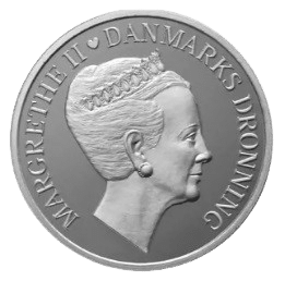 Sølvmønt Dronningens 70-års fødselsdag 2010, 31,1 gr., Finsølv, 999‰. Supplement til din samling og diversitet til din opsparing.