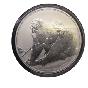 Koala Sølvmønt år 2010 - 1000 gr 999 ‰, 1 kg Finsølv - Køb sølvmønter hos Danmarks førende guldhandler