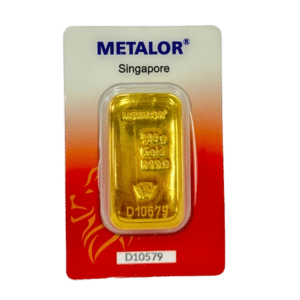 Metalor 100 gr støbt guldbarre fra Metalor Singapore - køb guldbarrer til bedste guldpris